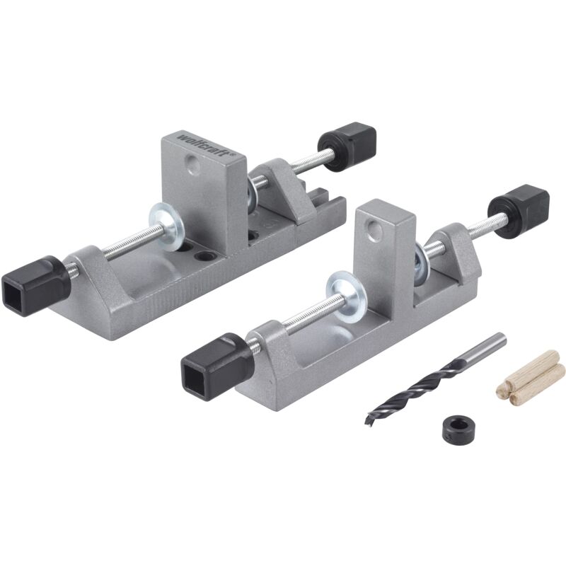 foto del prodotto wolfcraft set universale di spinatura i 3750000 i per eseguire i fori per le spine con precisione, senza misurazione n marcatura