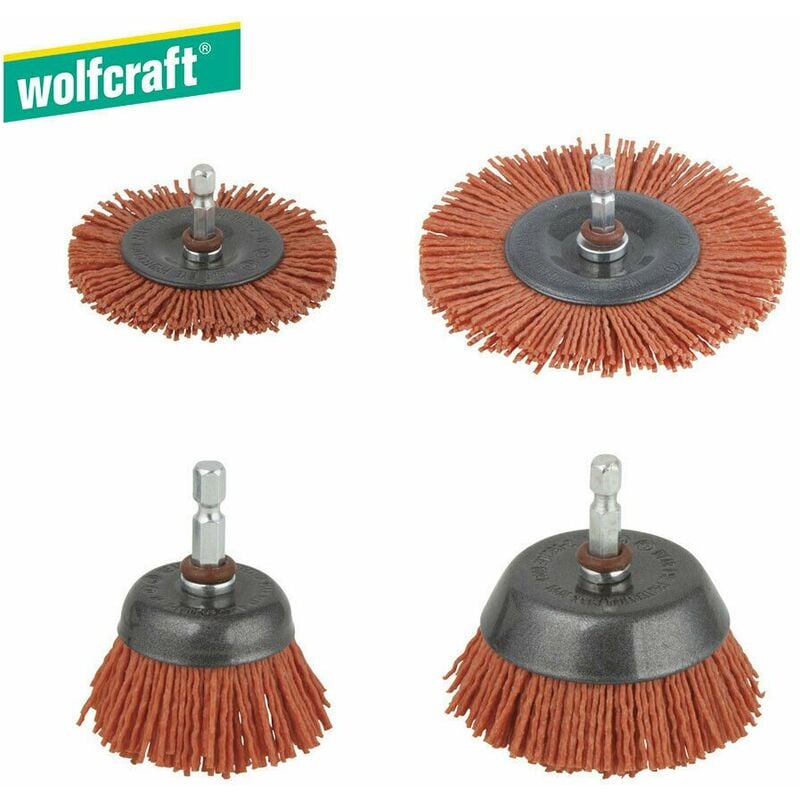 foto del prodotto wolfcraft spazzola a disco tazza in nylon abrasiva trapano ruggine sverniciare diametro 100 mm a disco