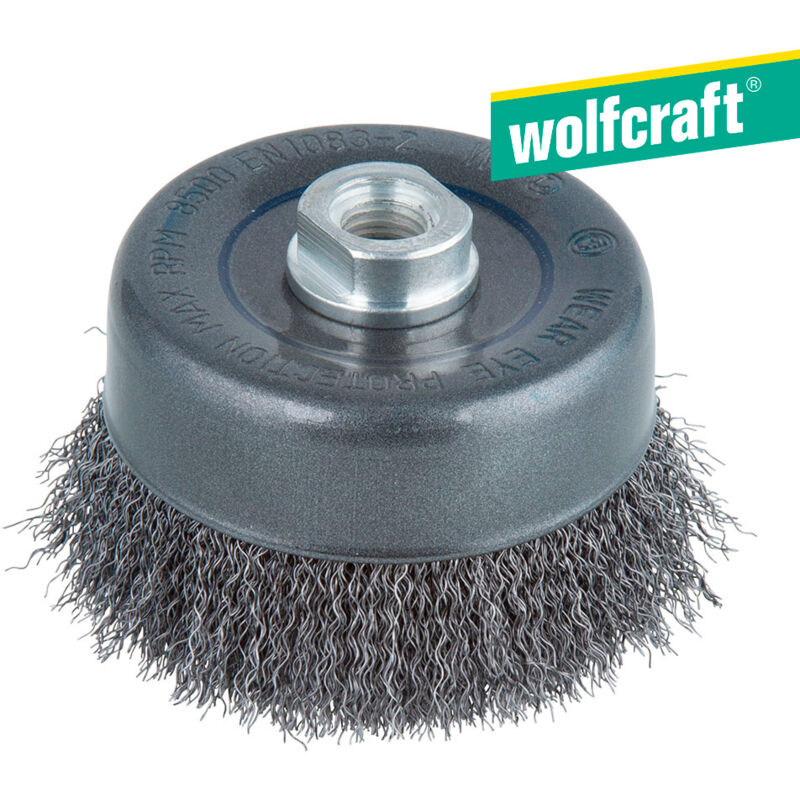 foto del prodotto wolfcraft spazzola in metallo, a forma di tazza, ritorta m 14 filo 2151000