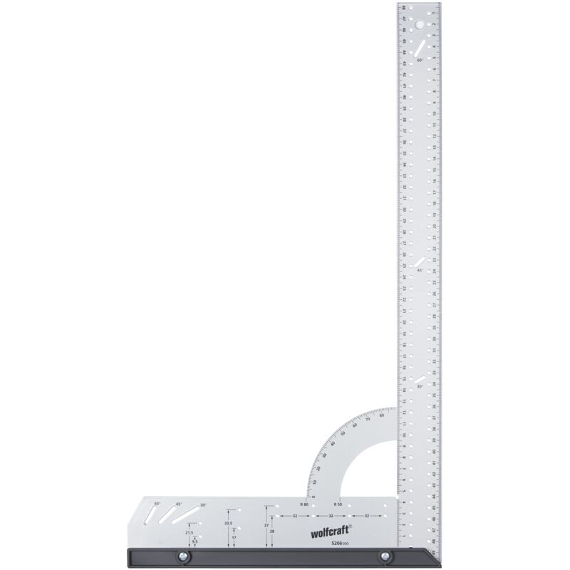 foto del prodotto wolfcraft squadra multiuso, 500 mm i 5206000 i per misurare, tracciare, disegnare e tagliare in modo guidato