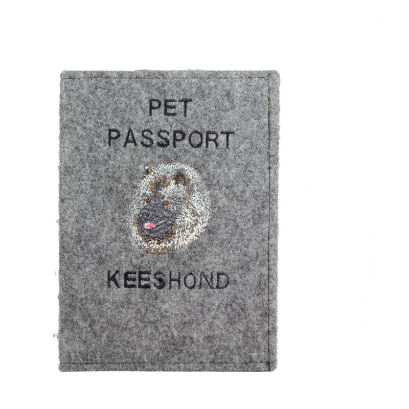 foto del prodotto wolfdog, keeshond portapassaporto per cani, portadocumenti, regalo per viaggiatori di art dog