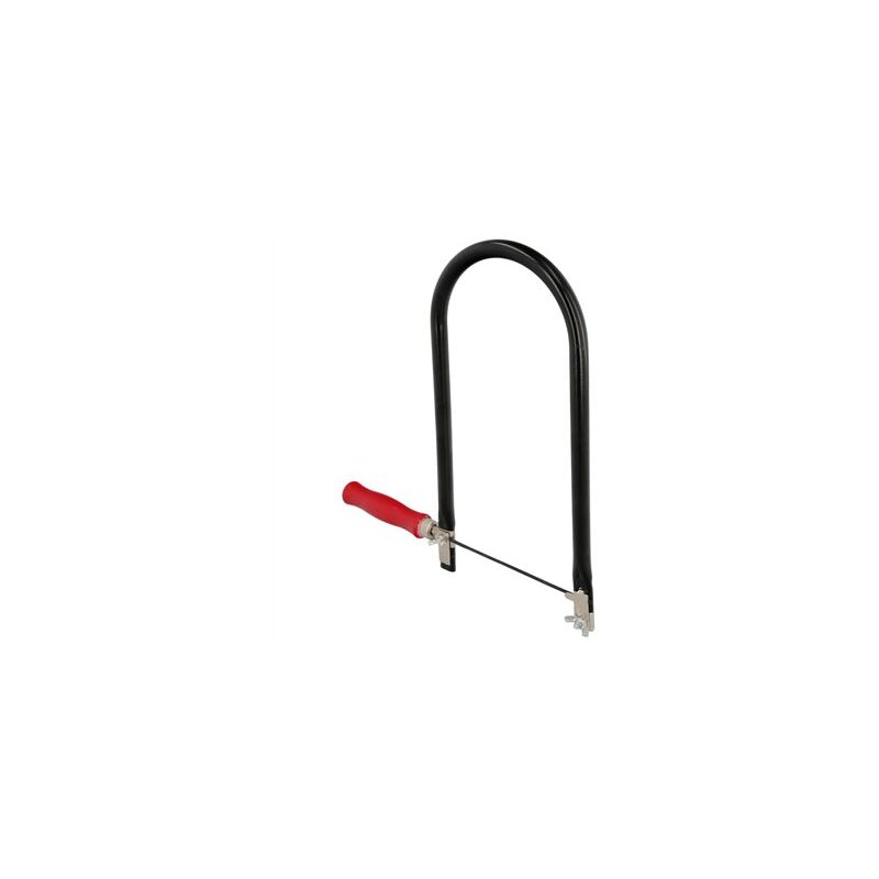 foto del prodotto wolfpack arco per intarsio 24x28 cm spazio di taglio 13,5 cm in legno e acciaio hss in nero e rosso