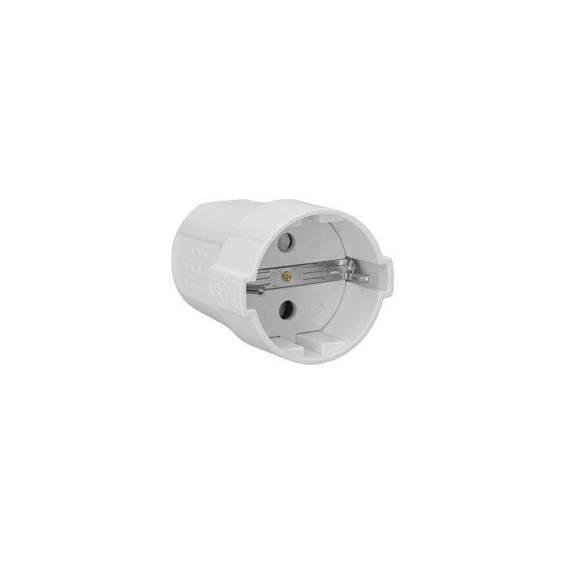 foto del prodotto wolfpack base schuko a 2 poli con collegamento a terra. 16 ampere colore bianco