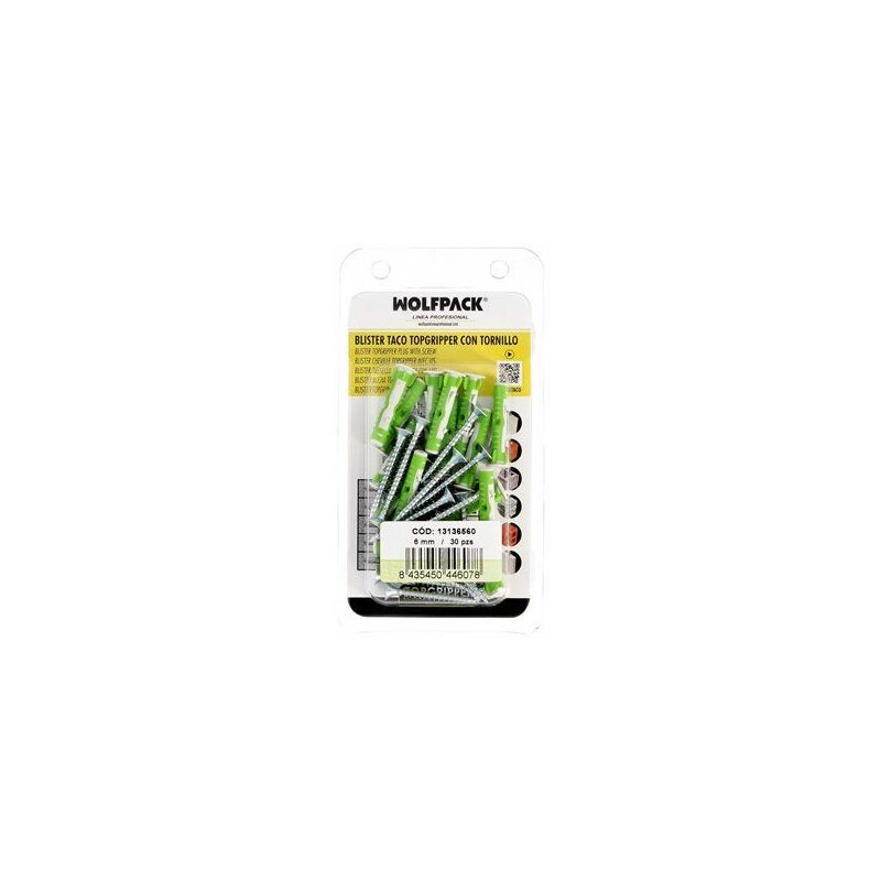 foto del prodotto wolfpack blister tappi topgripper bimateriale con viti 6 mm. 30 pezzi