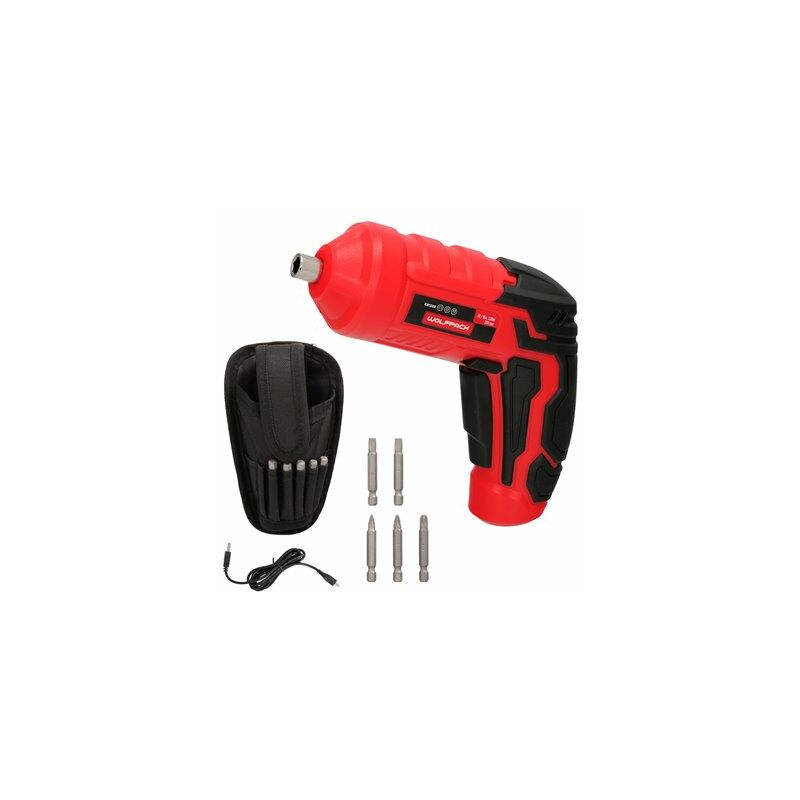 immagine 0 del prodotto wolfpack cacciavite 4 v. con led, custodia e 5 cacciaviti, batteria ricaricabile usb
