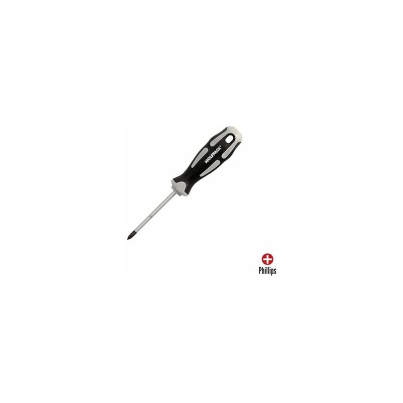 foto del prodotto wolfpack cacciavite ph1 manico in acciaio s2 tpr, 5,0 x 75 mm, din5262