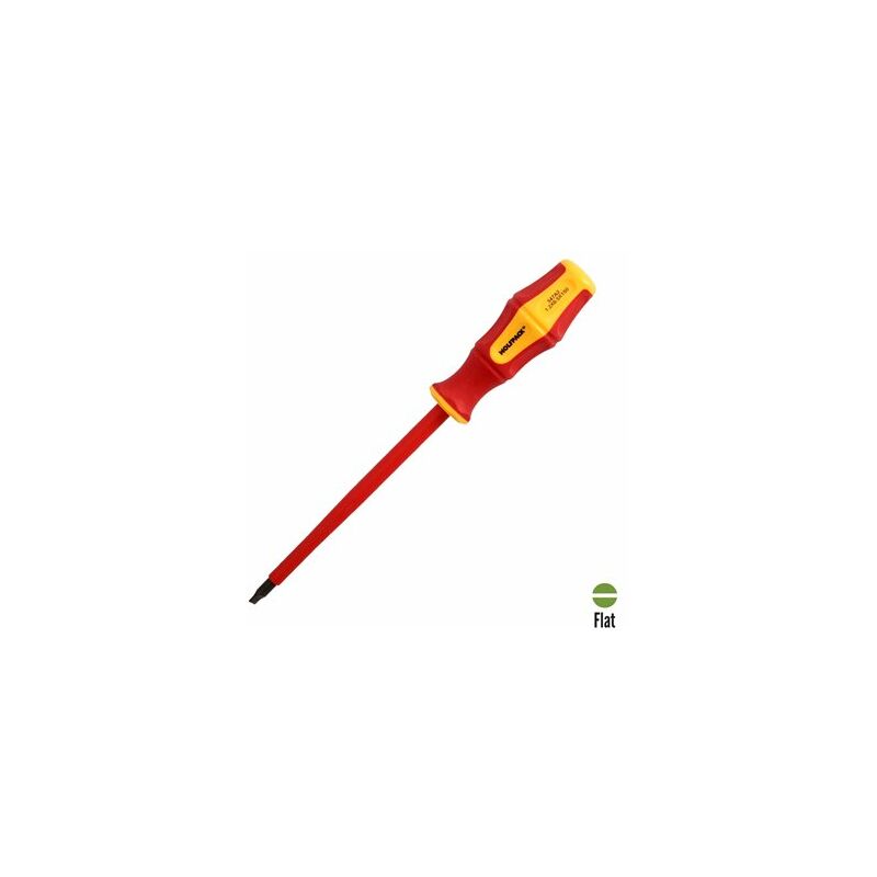 foto del prodotto wolfpack cacciavite piatto isolato certificato vde 1.000 v 1,2 x 6,5 x 150 mm