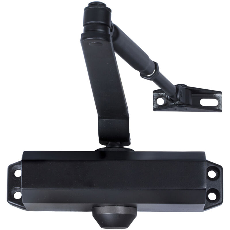 foto del prodotto wolfpack chiudiporta con fermo force 3. colore nero porte 80 100 cm. 