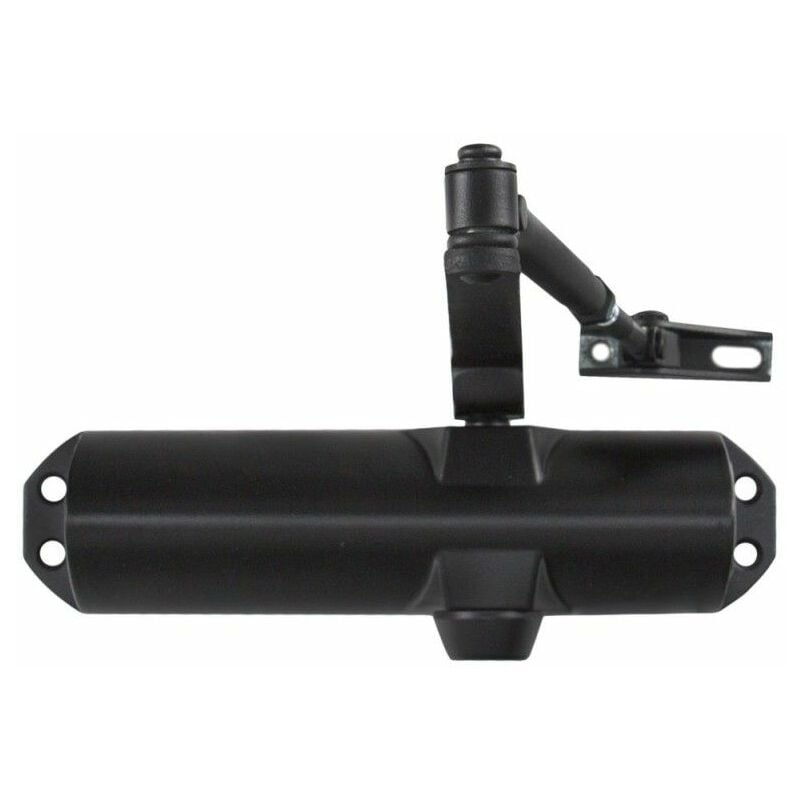 foto del prodotto wolfpack chiudiporta con fermo force 4. colore nero porte 90 120 cm. 