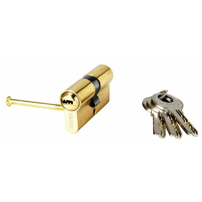 immagine 0 del prodotto wolfpack cilindro di sicurezza 30x30 mm. camma lunga in ottone con 5 chiavi