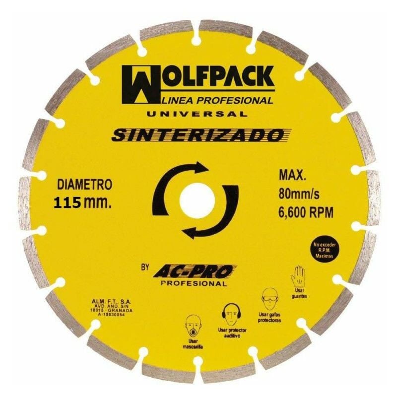foto del prodotto wolfpack disco diamantato 115 mm. lavoro generale segmentato sinterizzato