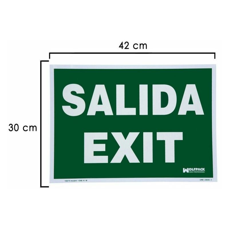 foto del prodotto wolfpack exit segnale fluorescente exit 30x42 cm.