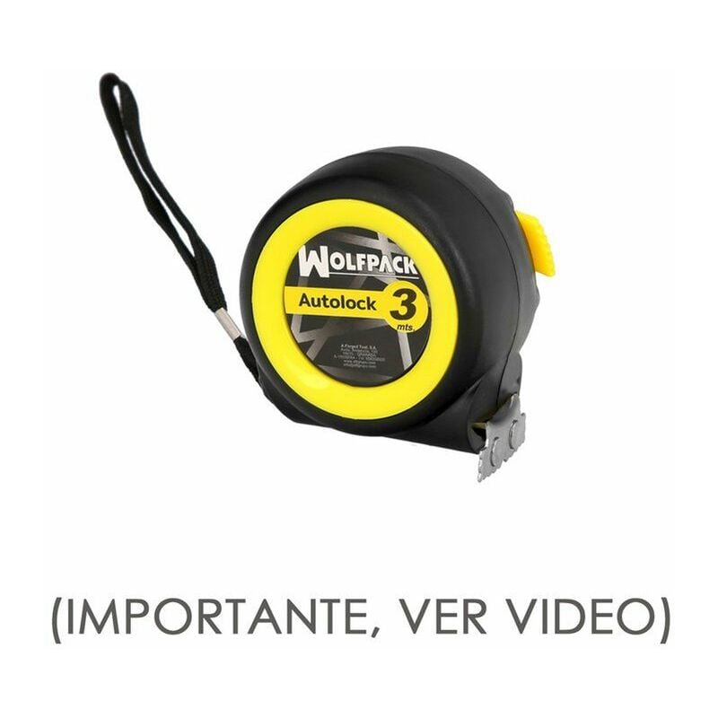 foto del prodotto wolfpack flessometro autolock con freno automatico nastro 3 metri 16 mm. magnetico