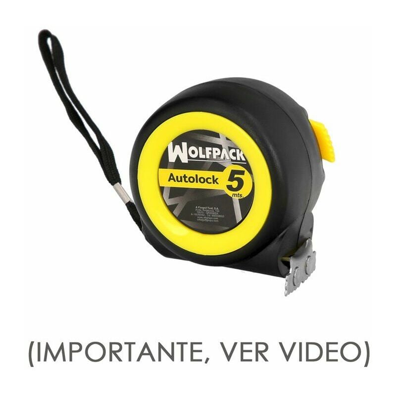 foto del prodotto wolfpack flessometro autolock con freno automatico nastro 5 metri 25 mm. magnetico