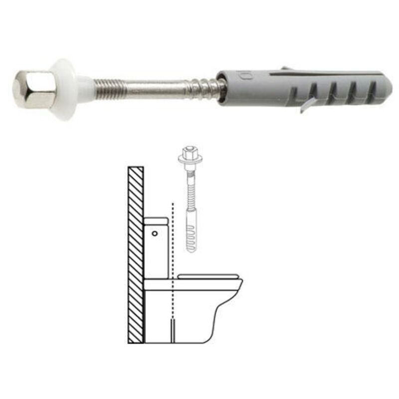 foto del prodotto wolfpack - kit sanitario fisso wc 6x80 mm. inossidabile 2 pezzi