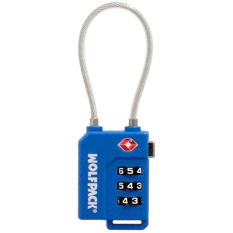 foto del prodotto wolfpack linea profesional 03101260 bagagli tsa 3 cifre con cavo acciaio. lucchetto a combinazione, valigia, viaggio, zaini, sicurezza, multicolore,