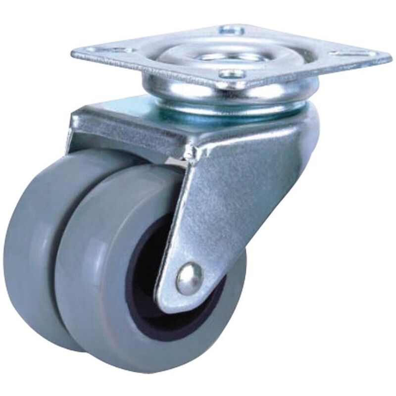 foto del prodotto wolfpack - linea profesional 11110825 ruota domestica doppia poliammide piastra grigia 50 mm, 3600 w, 220 v, 50 mm