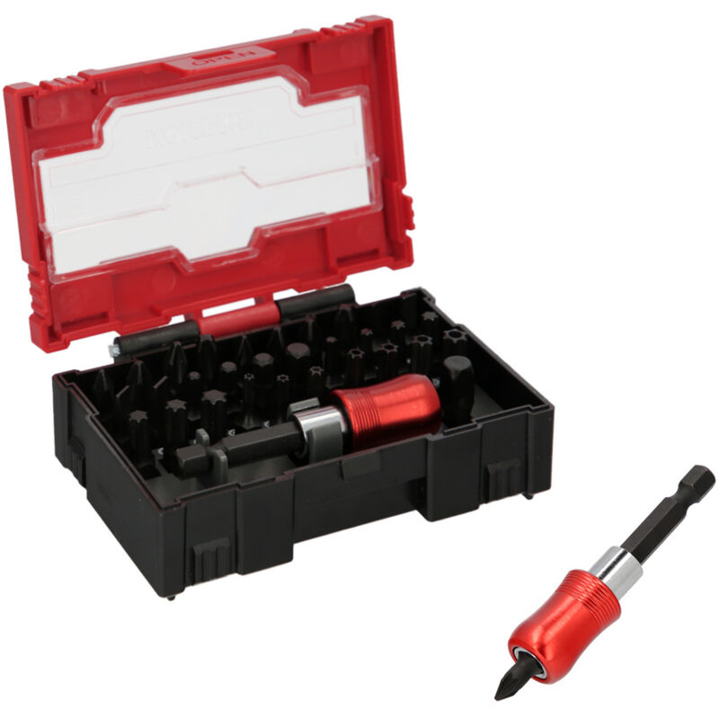 foto del prodotto wolfpack linea profesional bit per cacciavite in acciaio al cromo vanadio con adattatore rapido set 32 pezzi