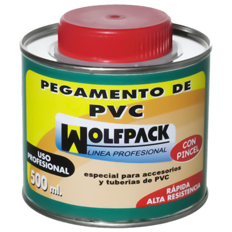 foto del prodotto wolfpack - linea profesional - colla pvc con pennello 500 ml, l'imballaggio può variare.