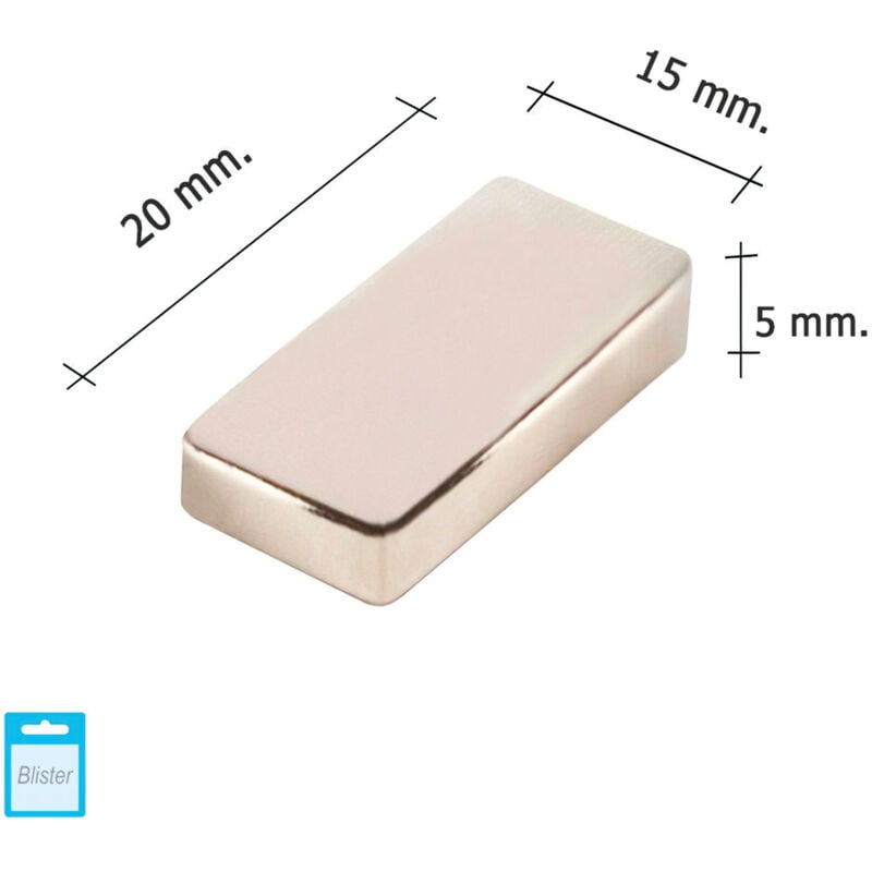 foto del prodotto wolfpack linea profesional magnete al neodimio rettangolare 20x15x5 mm blister 1 pezzo 