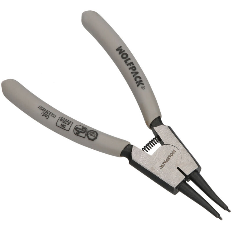 foto del prodotto wolfpack linea profesional pinza rondelle esterne diritte 125 mm. acciaio din 5254. anelli di pressione, anelli di ritegno, rondelle per anelli di