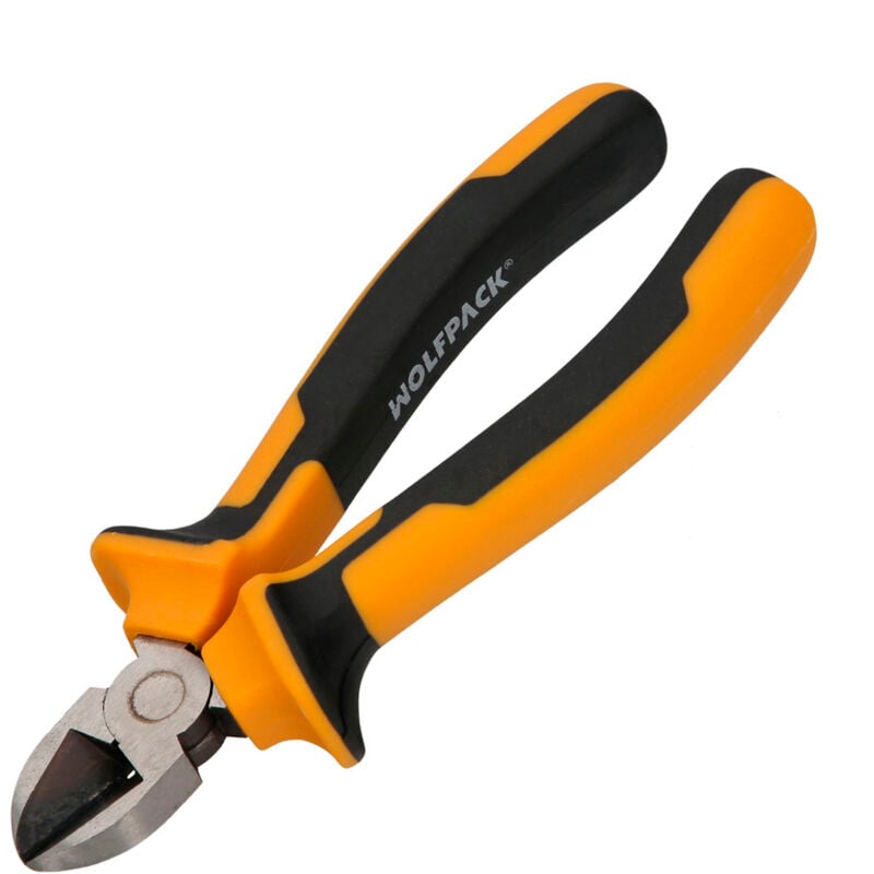 foto del prodotto wolfpack linea profesional pinze per taglio diagonale 150 mm. acciaio din 5749 spellafili, tagliafili, spelafili