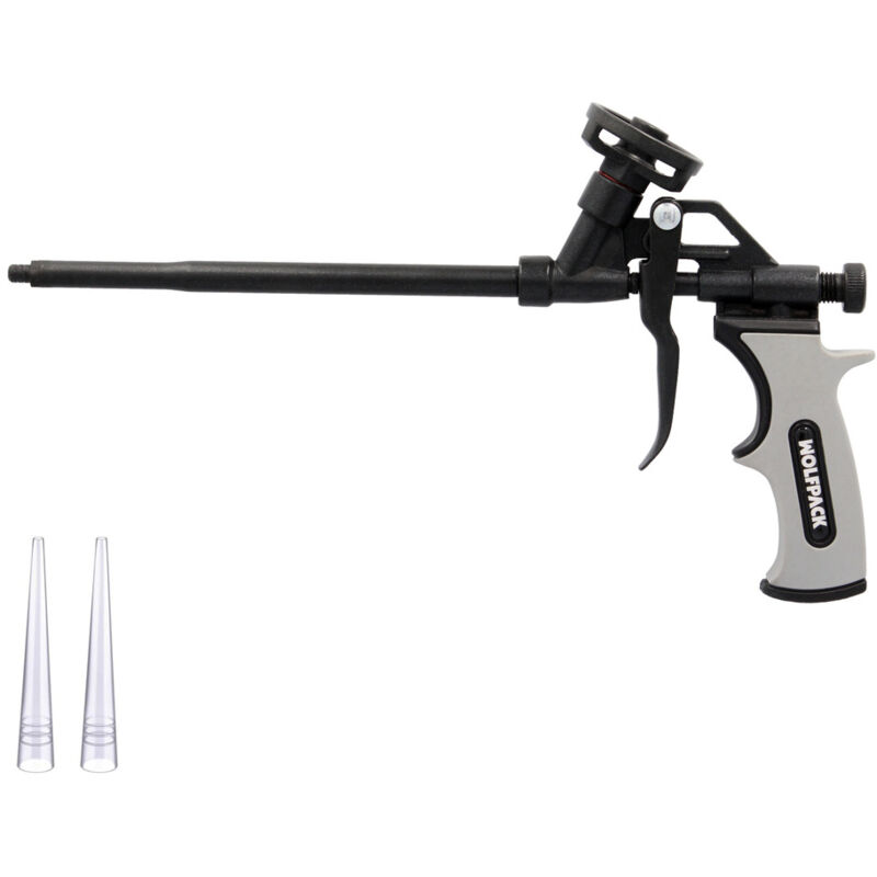 foto del prodotto wolfpack linea profesional pistola a spruzzo per schiuma poliuretanica rivestimento completo in ptfe interno ed esterno pistola per calafataggio,