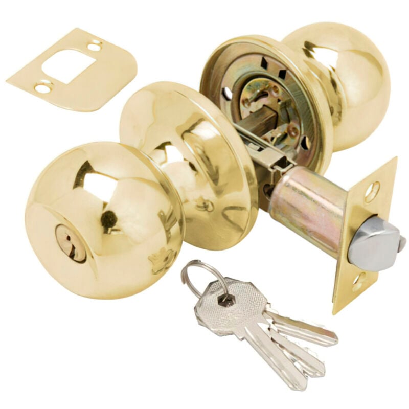 foto del prodotto wolfpack linea profesional pomello per porta wolfpack con chiave placcato ottone