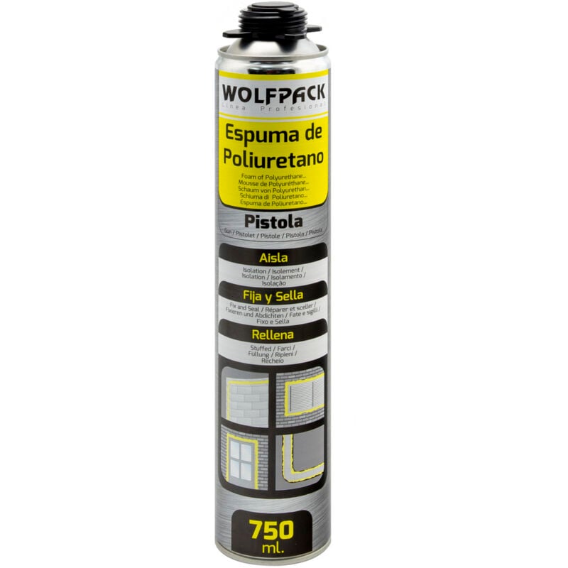 foto del prodotto wolfpack linea profesional schiuma poliuretanica 750 ml. per pistola a spruzzo
