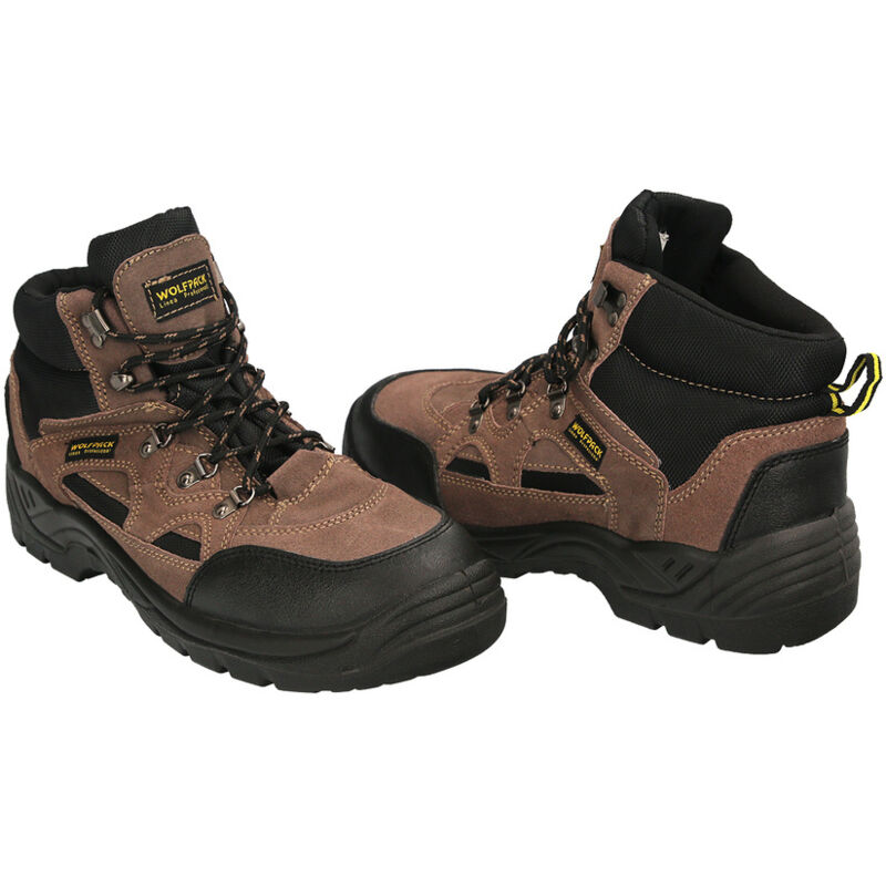 foto del prodotto wolfpack linea profesional stivali di sicurezza tiborx s1p sr fo taglia 43 puntale rinforzato, suola antiperforazione antiscivolo. stivali da