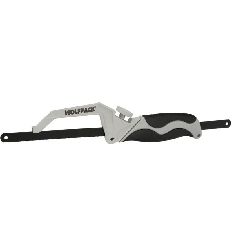 foto del prodotto wolfpack - linea professional mini sega con impugnatura in alluminio e lama da 300 mm. regolabile, lama da taglio hss, sega hss, seghetto, seghetto,