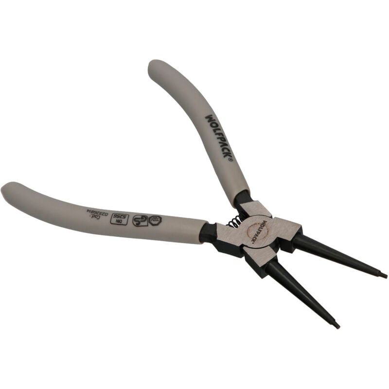 foto del prodotto wolfpack linea professional pinza per rondelle interne diritta 175 mm. acciaio din 5256. anelli di pressione, anelli di ritegno, rondelle per