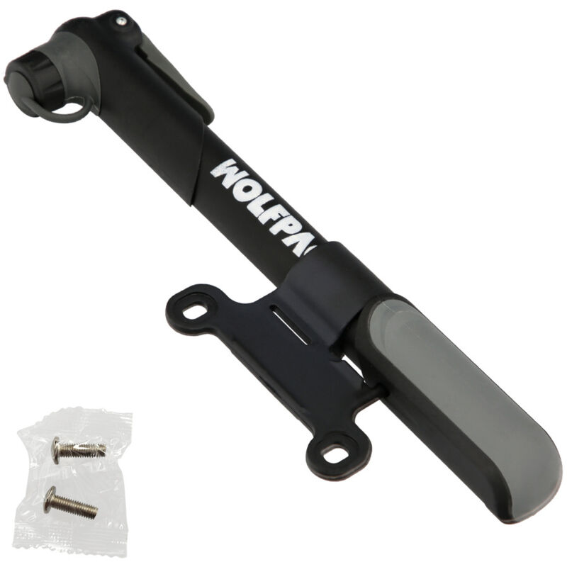foto del prodotto wolfpack linea professional pompa per bicicletta, gonfiatore per bicicletta, pompa per scooter. valvole schrader, dunlop e presta 8 bar, con supporto