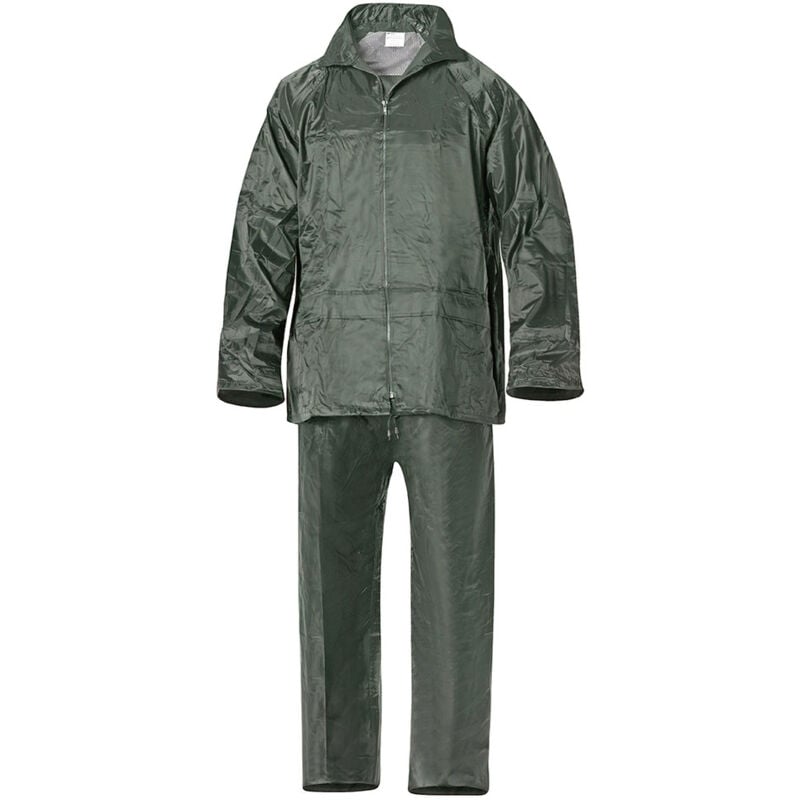 foto del prodotto wolfpack linea professional tuta impermeabile in nylon verde taglia 7 l