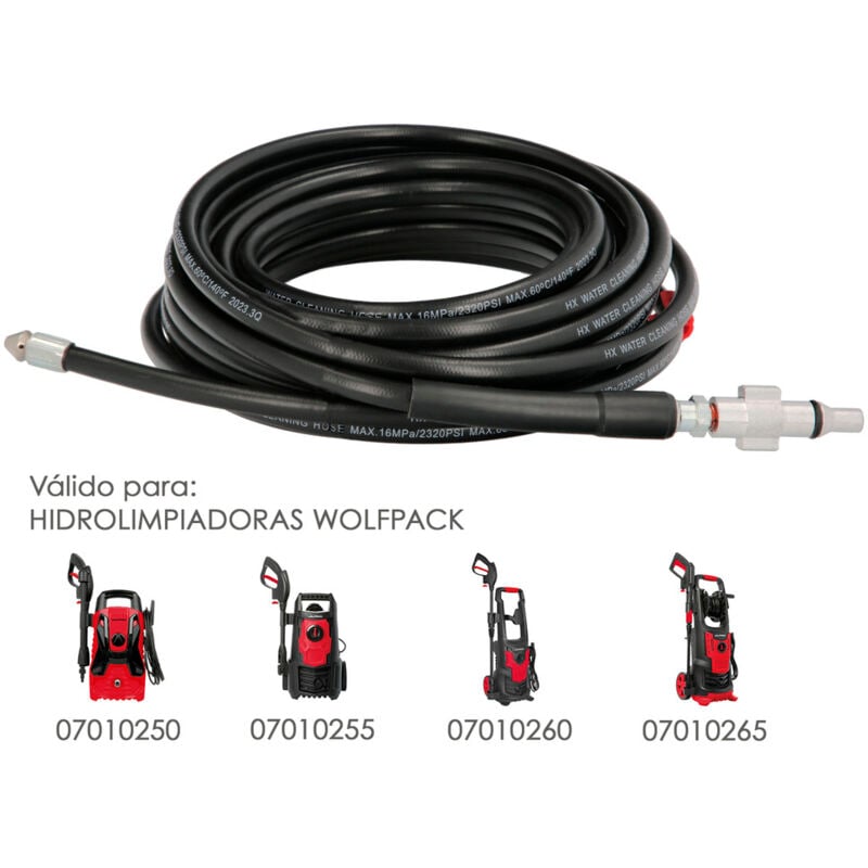 foto del prodotto wolfpack linea professional wolfpack tubo per la pulizia delle tubature per idropulitrici 10 metri
