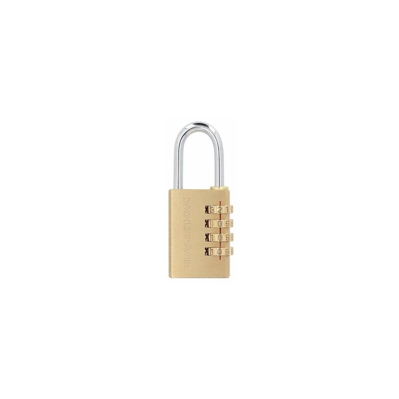 foto del prodotto wolfpack lucchetto a combinazione in ottone 28 mm. 4 cifre