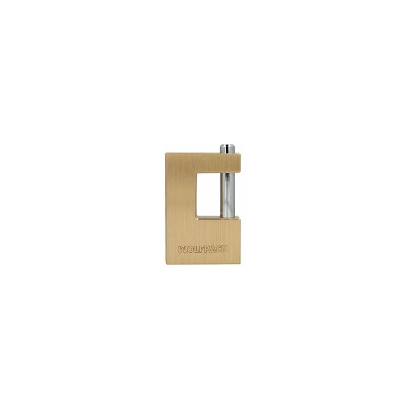 foto del prodotto wolfpack lucchetto quadrato ottone cieco 70 mm.