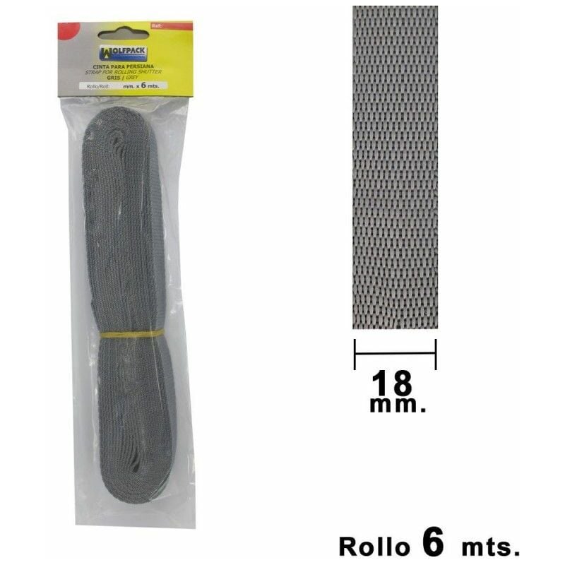 foto del prodotto wolfpack nastro cieco grigio 18 mm. rotolare 6 metri