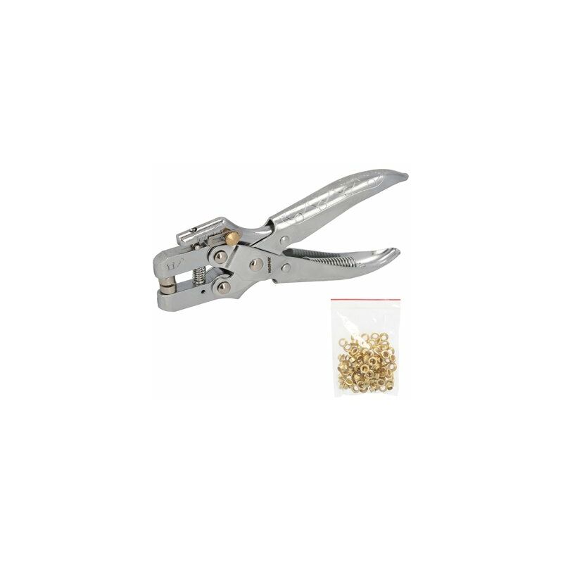 foto del prodotto wolfpack pinza per occhielli professionale con 50 occhielli piccoli