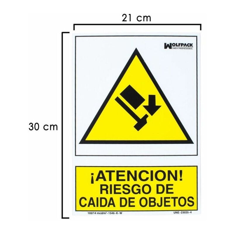 foto del prodotto wolfpack poster rischio di caduta oggetti 30x21 cm.