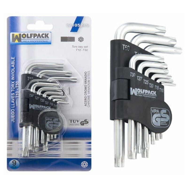 foto del prodotto wolfpack set chiavi torx l 9 pezzi antimanomissione