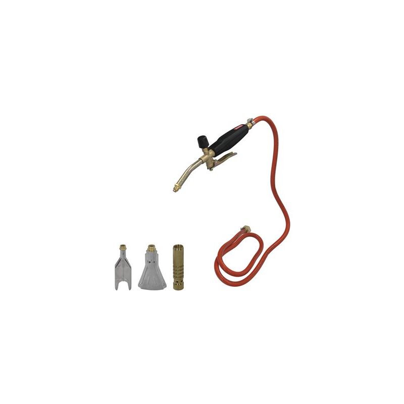 foto del prodotto wolfpack torcia con tubo flessibile e 3 ugelli per diversi utilizzi con controllo fiamma