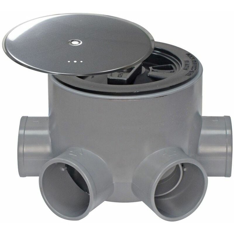 foto del prodotto wolfpack vaso sifonico in pvc t 89 a 110 50 40 altezza 85 mm. con coperchio di ventilazione