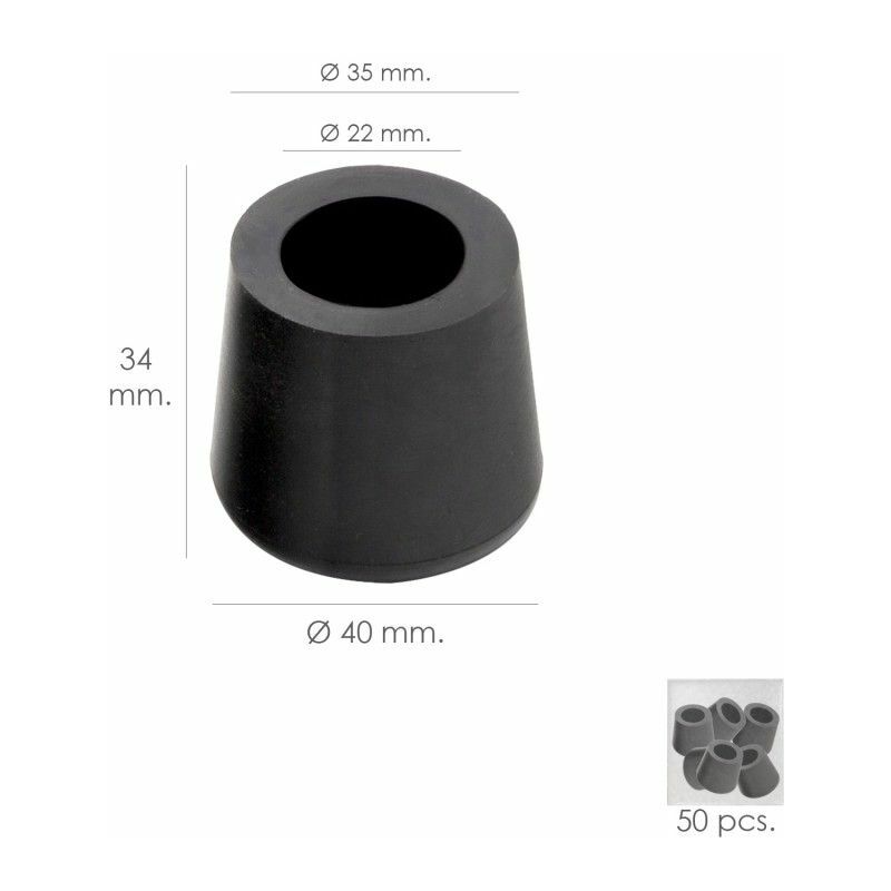 foto del prodotto wolfpack walker block in gomma nera 22mm con rondella interna borsa 50 unit 