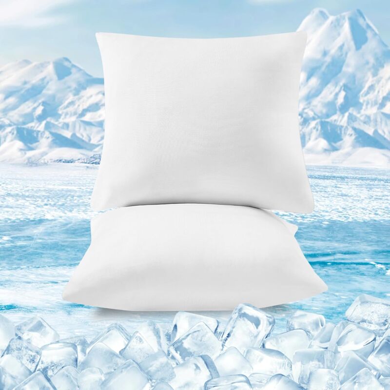 foto del prodotto woltu 2 pezzi coppia federe copricuscino rinfrescanti in lavatrice con zip protezione e comfort 40x40cm bianco