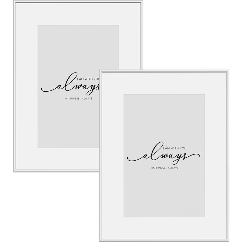 foto del prodotto woltu 2x 10x15 cm cornice portafoto da parete,cornice,frontale trasparente in plexi, per biglietti,patch senza piastra posteriore fissa,argentato