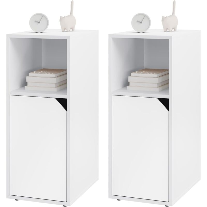 foto del prodotto woltu 2x comodino con cassetto 25x35x62cm bianco