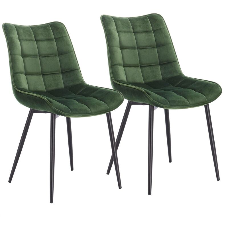 foto del prodotto woltu 2x sedia da pranzo retro velluto senza braccioli salotto imbottite cucina verde