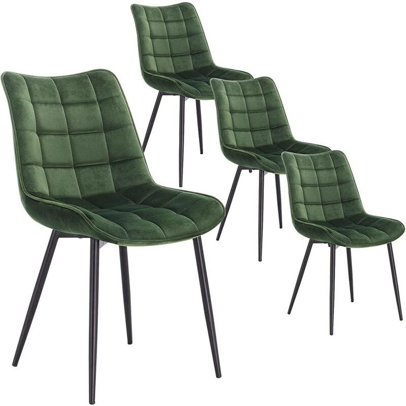 foto del prodotto woltu 4x sedia da pranzo retro velluto senza braccioli salotto imbottite cucina verde