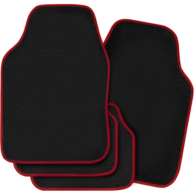 foto del prodotto woltu 4x tappeti auto tappetini anteriori posteriori moquette universali rosso